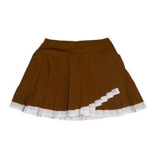 Aerie Offline Pleated Brown Tennis Skirt with White Trim